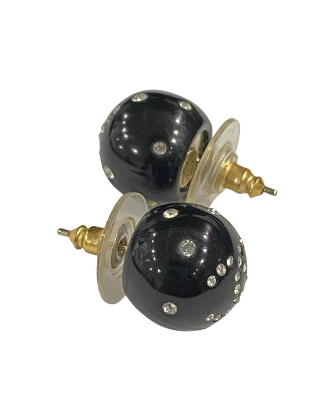 Chanel Cc Logo Stud Ball Earrings Metal #222216C64B - Picture 2 of 4